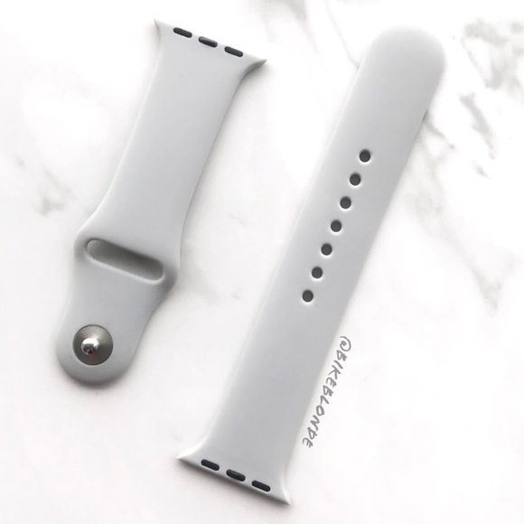 NEW Fog Grey Silicone Sport Band For Apple Watch - Picture 2 of 3